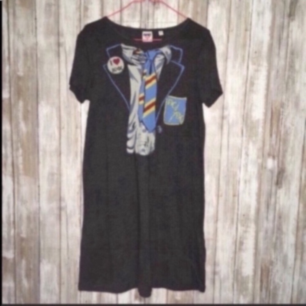 JunkFood AC/DC Tie Shirt Dress - Picture 2 of 6
